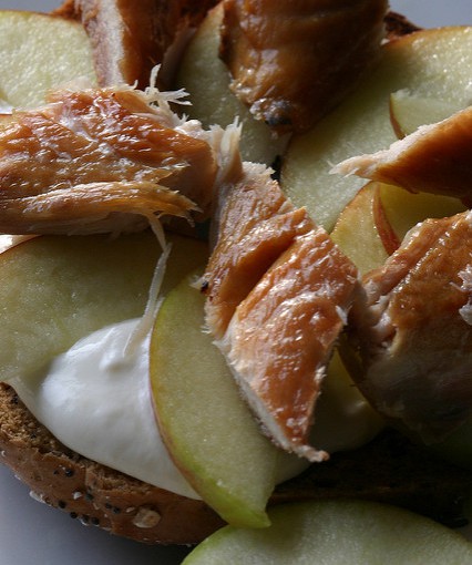 Smoked Makeral and Apple Bagels